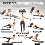 Pilates Reformer Machine, Pilates Board, Équipement d'entraînement pour le fitness à domicile, Ab Roller Abdominal Trainer (Matte Black)