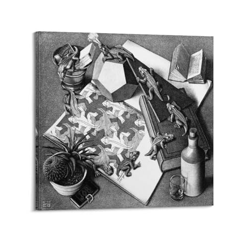 YMXSDIMDS Impression sur toile représentant les reptiles par M.C. Escher - 40 x 40 cm