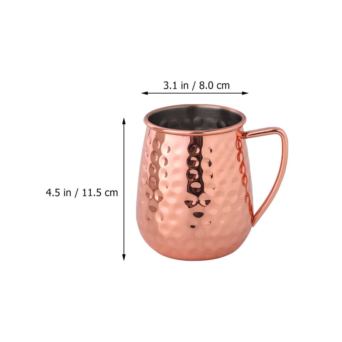 OFFSCH Mule Mug Stainless Steel Drinking Cup Hammered Finish Cocktail Wine Cup for Cold Beverages for Pub Parties Home Use Capacity