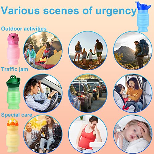 Topcloud Shrinkable Urinal 420ml Portable Mobile Toilet Potty Pee Urine Bottle with Two Cartoon Heads - Image 6
