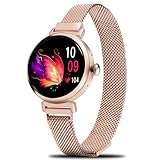 Minimalist Fashion Smart Watch for Women (Answer/Make Calls), World Smallest Round 1.04' AMOLED...