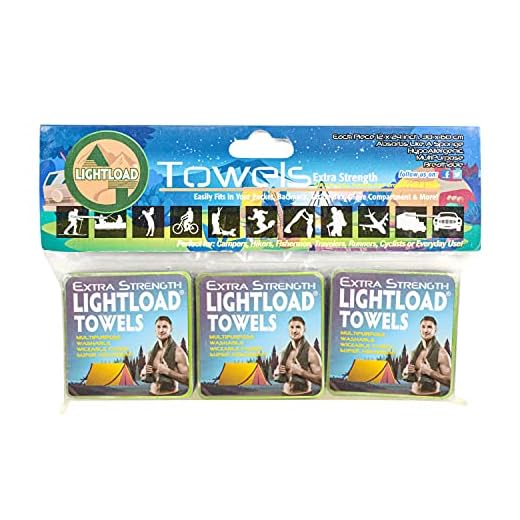 Lightload Towels X Strength Lot de 3 compresses pour faciliter le voyage et le rangement - Séchage rapide - Superabsorbants - 30 x 60 cm - 15 g