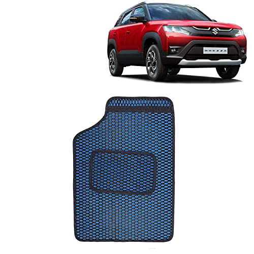 Image of Kingsway Dotted Design Car Floor Foot Mats Universal Fit for Maruti Suzuki Brezza, Model Year : 2022 Onwards, Water and Dustproof, Color Blue, Set of 5 Pieces