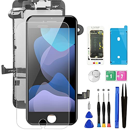 for iPhone 7 Plus Screen Replacement Black 5.5 , with Front Camera+Ear Speaker+Sensors, Diykitpl Full Assembly LCD Digitizer with Repair Tools+Magnetic Screw map+Waterproof Seal