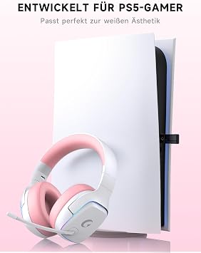 Gvyugke Wireless Gaming Headset for PS5 PS4 PC Switch Tri-Mode Pink