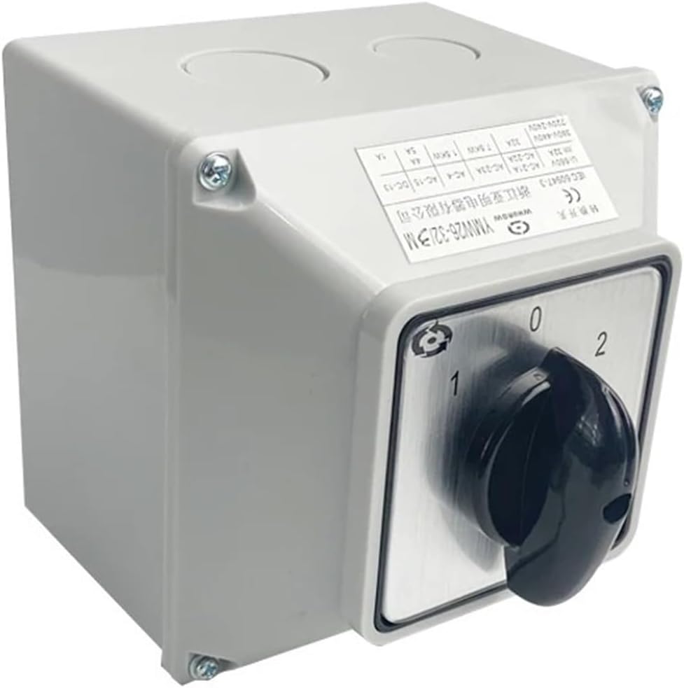 LW26-32/1M Changeover Rotary Cam Gear Switch 32A 1 Pole with Waterproof Box Selectorized Interruptores Electricos(102)