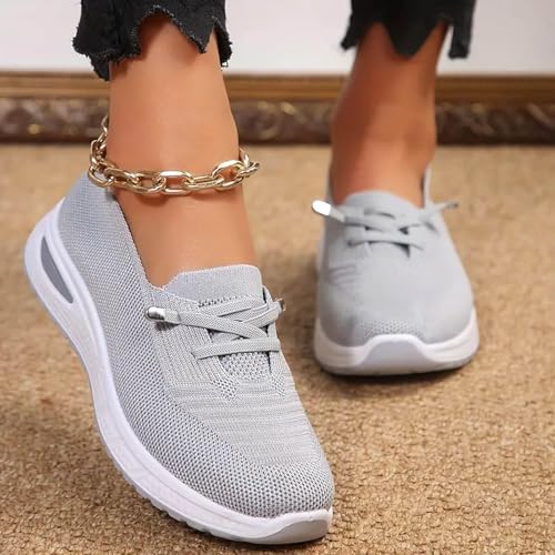 Orthopedic Shoes for Women,Women's Soft Sole Mesh Comfort Wedge Sneakers Arch Support 2025 Tennis Breathable Comfortable Summer Knit Fashion Sneakers Lightweight Non Slip Footwear Walking Sneaker2