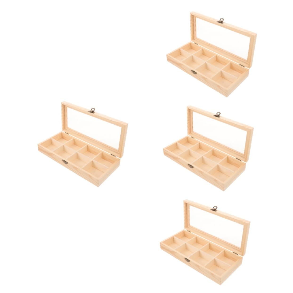 PRETYZOOM 4 Piezas Caja De Almacenamiento De Bolsitas De Té Titulares De Bolsas De Té Porta Sobres De Azúcar Para Barra De Café Caso De Frutos Secos De Madera