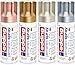 Produktbild Permanent Spray Metallic Set edding 5200 Acryllack Premium MATT 4 x 200ml inkl. 9 Ersatzsprühköpfe/Gold, Silber, Rosegold, Champagner Sprühfarbe für Dekor-Arbeiten