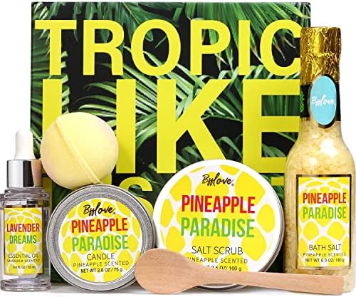 Spa Gift Set for Women, Valentine’s Day Gifts for Women, Bath and Body Set with Scented Candle, Essential Oil, Bath Salt, Bath Bomb, Salt Scrub. Romantic Gift Box for Birthday