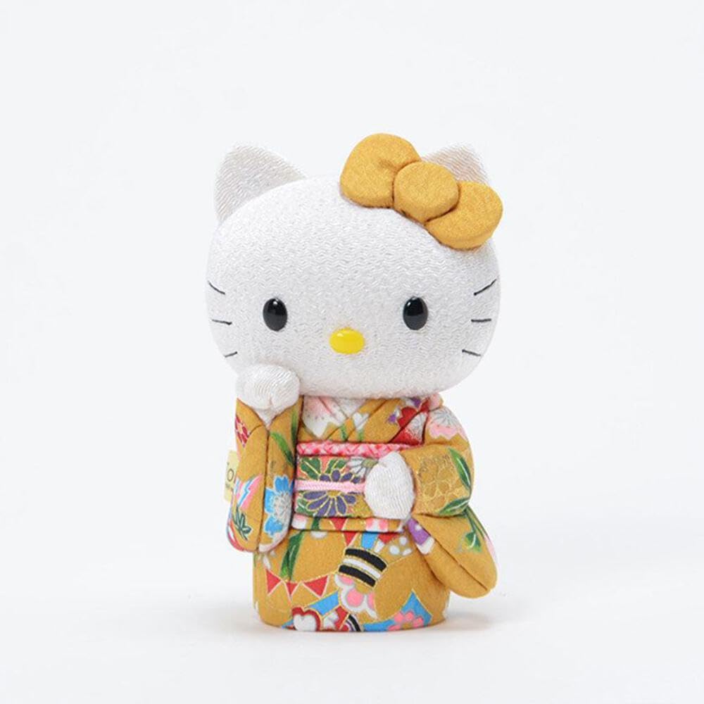 Amazon.co.jp: 柿沼東光 招きハローキティ（立ち）【黄】木目込み人形