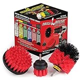 Drill Brush Power Scrubber by Useful Products Drill Power Heavy Duty Stiff Bristle Scrub Brush Cleaning Kit – Concrete and Siding Cleaner Drill Brushes – Hard Water Stain Remover Brush for Drill
