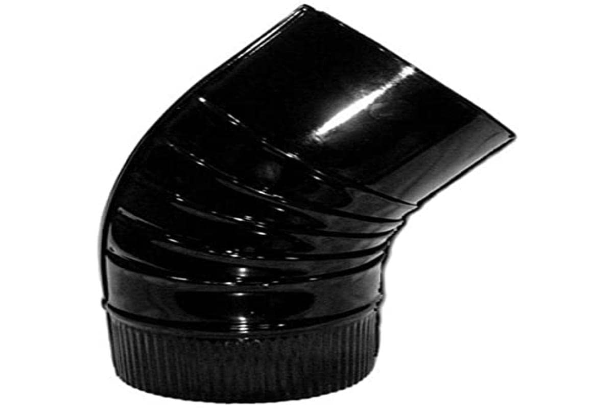 WOLFPACK22011122 Elbow Stove Black vitrificado 150 mm 45 °