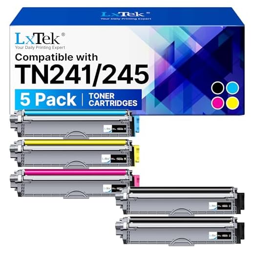 5 LxTek-kompatibel tonerkassettbyte för Brother TN241 TN-241 TN245 TN-245 för Brother DCP-9022CDW DCP-9015CDW HL-3140CW HL-3150CDW HL-3170CDW MFC-9340CDW MFC-9140CDN MFC-9130CW