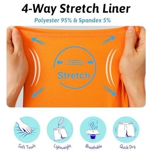 Image of Cozople Mens Swim Trunks 5.5 inch Compression Liner Swim Shorts Boxer Brief Lined Quick Dry Bathing Suit Swimwear