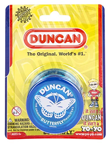 duncan toys butterfly yo-yo beginner yo-yo with string steel axle and plastic body blue
