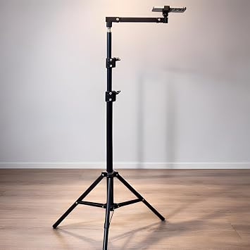 Coverzone Profesyonel 190cm Ayarlanabilir Alüminyum Çekim Tripod Stand – 77-190 cm Yükseklik, 2 Eklemli Telefon Tutucu, Dikey Yatay Çekim Uyumlu, Canlı Yayın ve İçerik Üretim Standı, HO70, Siyah