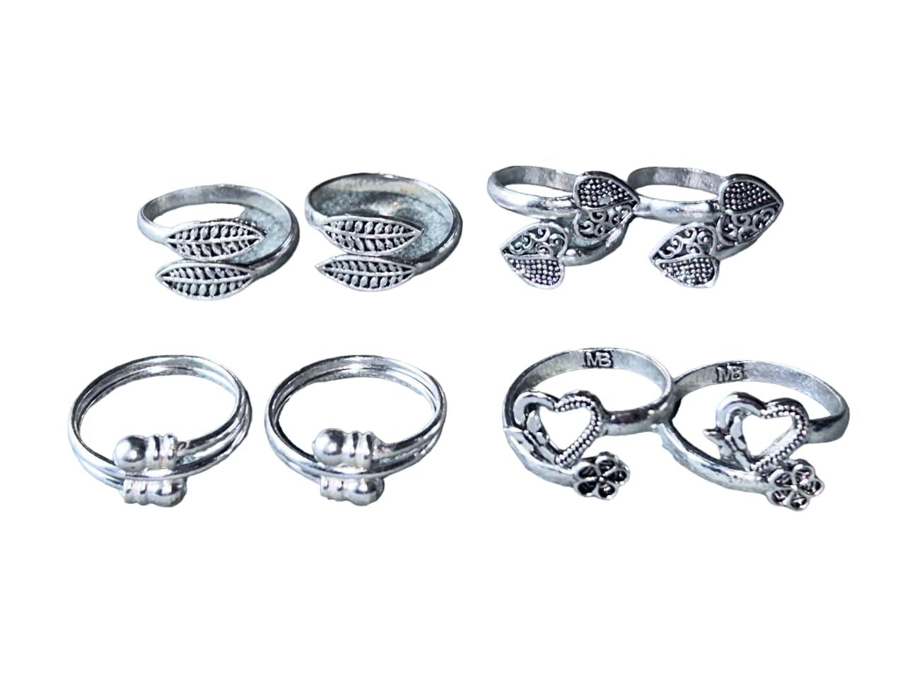 Women & Girls Metal Fancy Glossy finish Toe Ring Adjustable Bichiya/Leg Finger Ring_Combo_4 (A_C_P_110796_Silver)-image-43