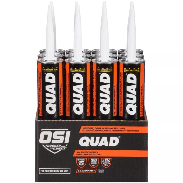Image of OSI Quad Window, Door and Siding Sealant Beige 455, 10 fl oz, Cartridge (12 Pack)
