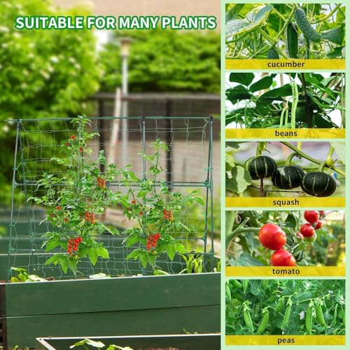 Treillis de concombre de jardin en A de 127x121 cm avec filet - 7