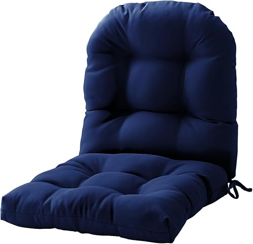 FILUXE Almohadillas para silla, cojines de asiento y respaldo, almohada impermeable sólida copetuda para interiores y exteriores con lazos,