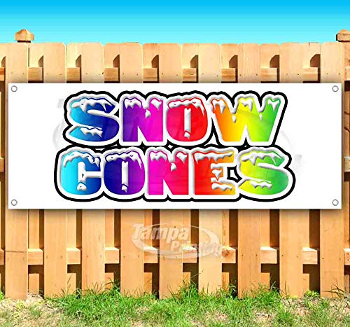 Cbd Snow Cones Banner 13 oz Vinyl Single-Sided with Grommets