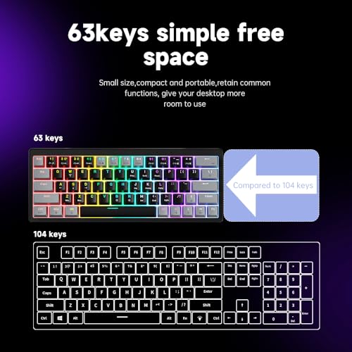 Clavier mécanique anti-ghosting compact 63 touches interchangeables abucow gris-noir