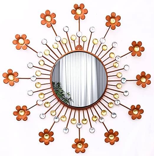 Buy Mirror Wall Mounted Hanging Mirror Flower Design Modern Art Mirror
