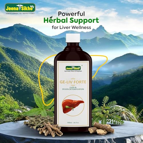 Image of Jeena Sikho GE-LIV Forte Liver Syrup | Herbal Liver Detox Syrup | Naturally Blended With Bhringraj, Kurchi, Kalmegh | Ayurvedic Supplement For Digestive Health And Liver Care, 500ml