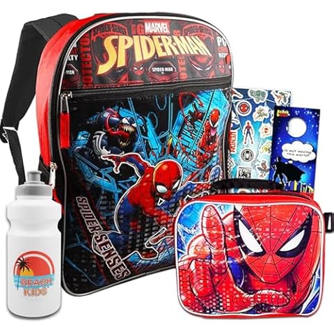 Marvel Spiderman Backpack and Lunch Box Bundle Cover