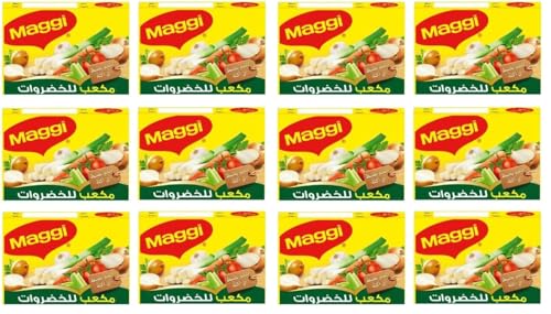Image of SFU E Com Maggii Vegetable Stock Cubes, Pack of 12, A Flavorful Convenient Seasoning Crafted From The Goodness of Real Vegetables and A Blend of Carefully Selected Herbs & Spices 6 Cubes (108 G)