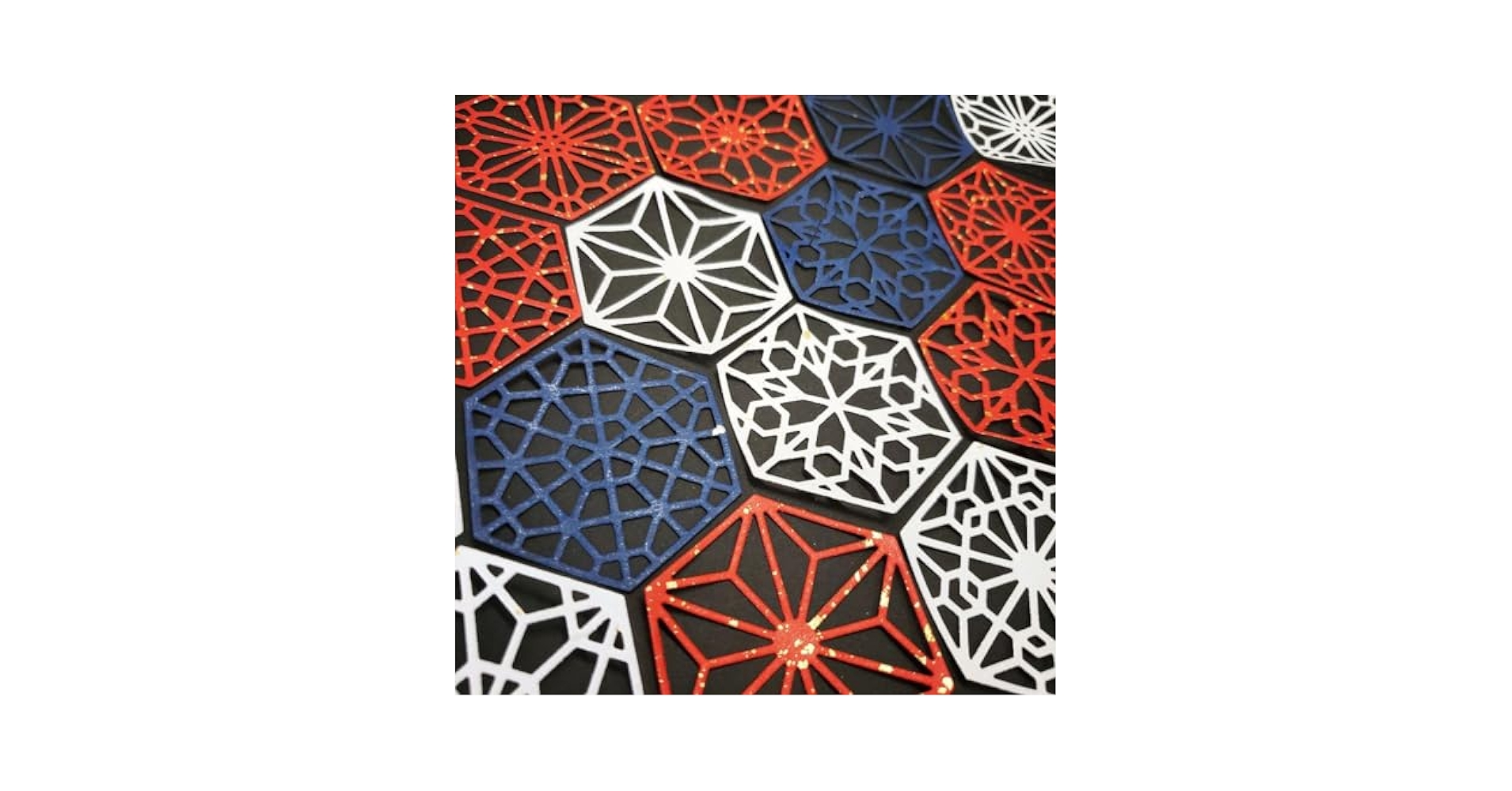 Amazon.co.jp: CF54-2ダイカット♡和柄六角形 素材18枚 亀甲模様