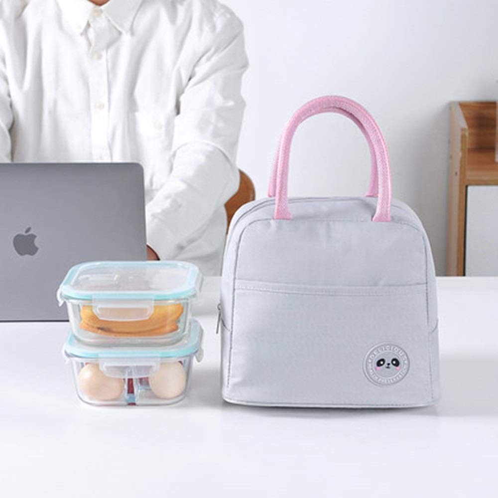 Bolsa de Picnic Bolsas bento impermeables for picnic que mantienen la comida caliente Bolsas de Almuerzo(Grey)
