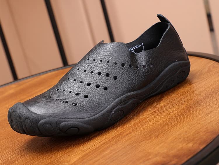 Leather Men Shoes Outdoor Classic Sandals Baotou Set of Feet Beach Soft Comfortable Male Sandals(D,39 Code)4