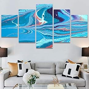SIGNWIN 5 Panel Canvas Wall Art Modern Art...