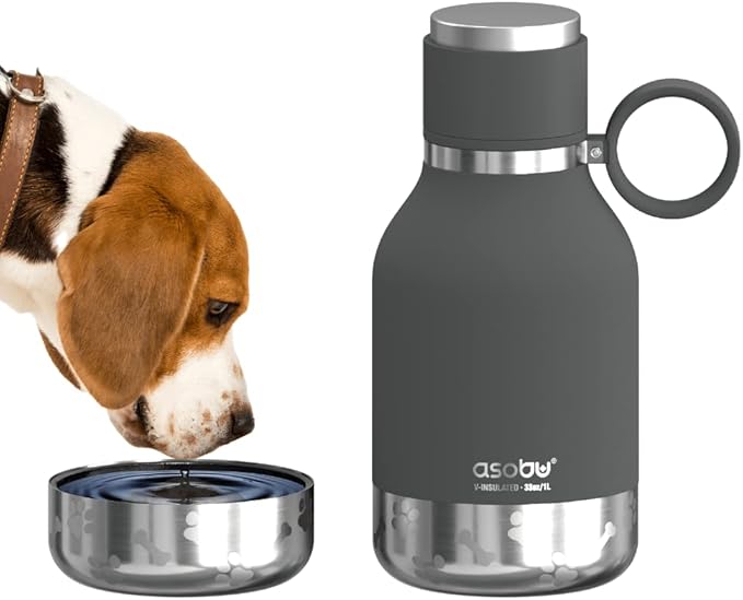 Dog Bowl Attached to Stainless Steel Bottle