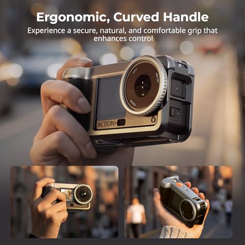 Image of SMALLRIG All-in-One Street Grip Kit for DJI Osmo Action 6, Comfort Grip with Battery Compartment, Aluminum Frame w Cold Shoe, Shoulder Strap, Lens Protection Ring, for Street Photography - 5891