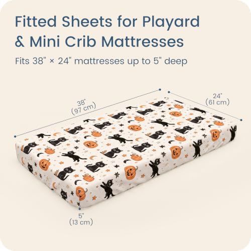 Image of Pack N Play Sheets for Graco, Soft Mini Crib Fitted Sheets 2 Pack