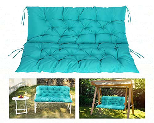 COSNUOSA Cojines de repuesto impermeables para columpio de porche, cojines para columpios de exterior, cojines para muebles de exterior, color azul océano, 47 x 40 pulgadas