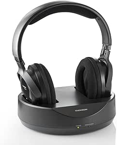 Thomson WHP3311W Over-the-Ear Wireless Headphones with Charging Station, PLL System, Range 100 m, 863 MHz