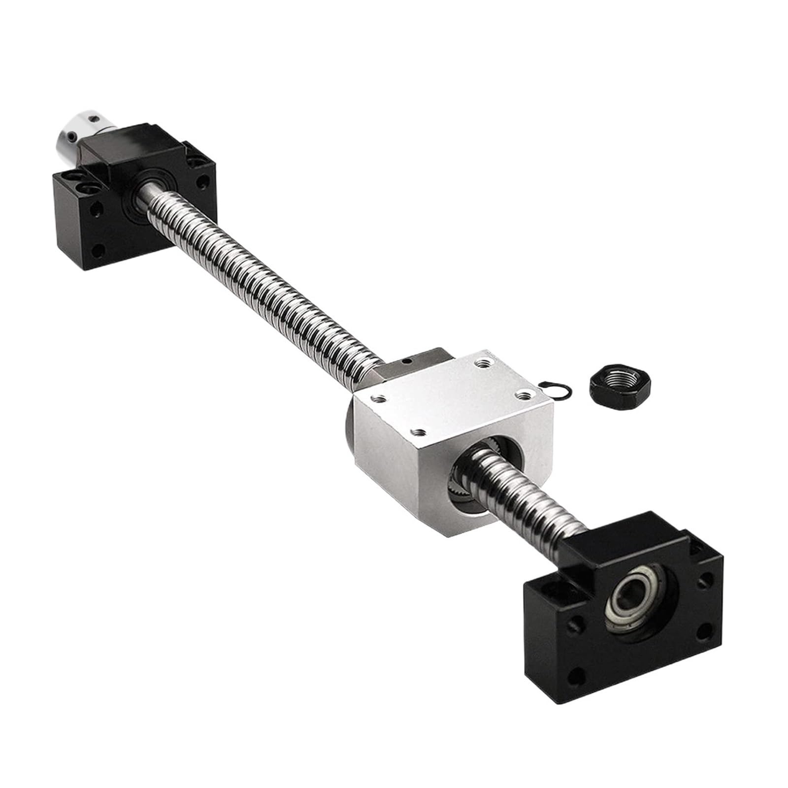 Metal Ball Screw nut SFU1605 Set 250mm 300mm 350 400 450 500 550 600 650 700 750 800mm BallScrew End Machine + Ballnut Housing + Coupler + BKBF12 CNC(700mm)