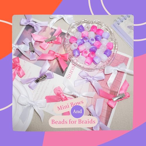 Pinzas para cabello moradas acrílicas para niñas miniatura 6