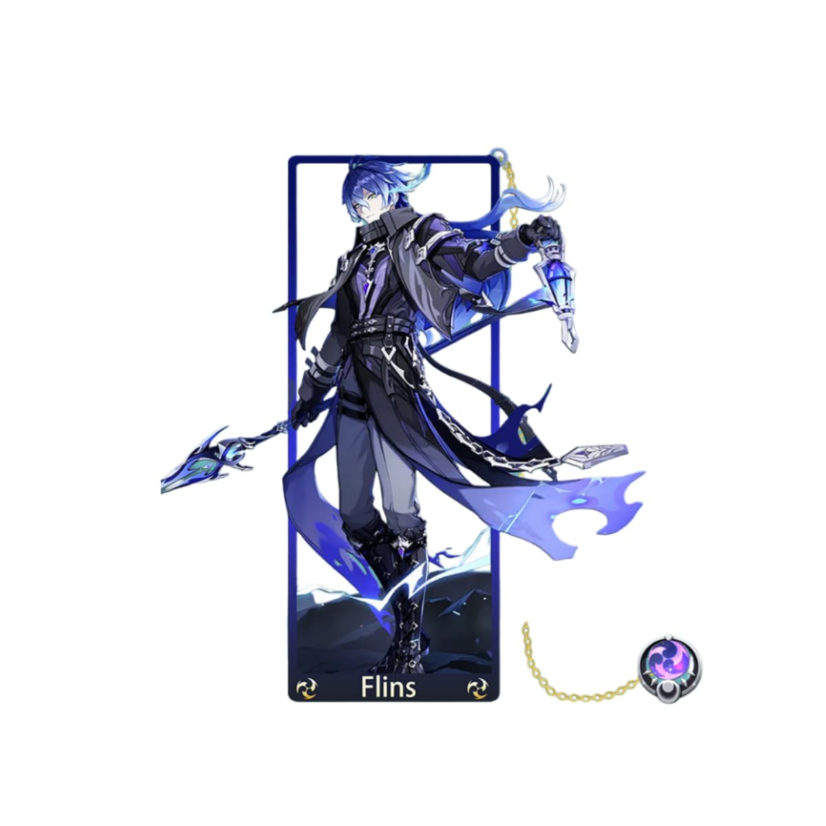 1PC Genshin Impact Natlan Characters Metal Bookmark Game Bookmark with Chain for Game Fans (Flins) — image 1