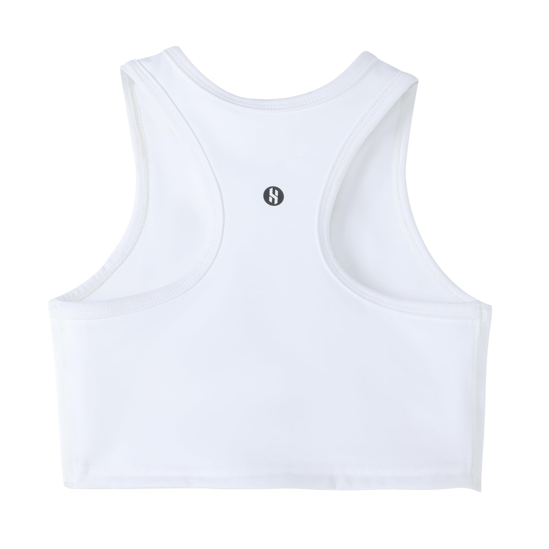Girls Sports Bra Racerback Crop Tank Top for Kids High Neck Sleeveless Athletic Dance Top Teen 3-12Y