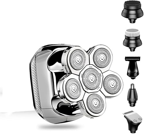 Miniatura 5 de Afeitadoras de cabeza para hombres calvos, maquinillas de afeitar eléctricas 5 en 1 para hombres multifuncionales, kit de aseo inalámbrico,