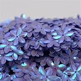 UZAMIRLEX Lentejuelas Sueltas, Lentejuelas Sueltas de 6 Hojas y Flores, 15 mm, 10 g, Multicolor, for Manualidades, Costura y Accesorios de Ropa.(AB Purple)