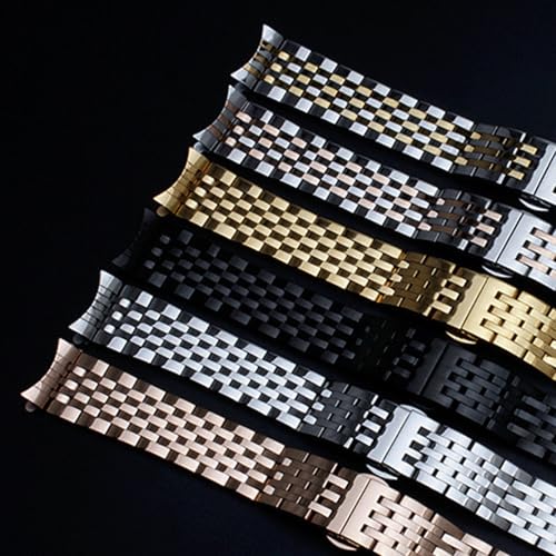 Image of Stainless Steel Watch Band Straight & Curved End 14mm 16mm 18mm 19mm 20mm 21mm 22mm 23mm 24mm Premium Polished Metal Watch Band Bracelet Universal Smartwatch Replacement Strap Men Women