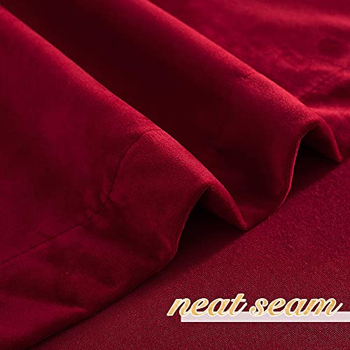 Nicetown Red Velvet Curtains And Drapes For Bedroom, Home Decor Panels For Home Theatre/Film Room/Stage (Set Of 2, Rod Pocket Design, 84 Inches Long) #TOP6