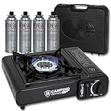 camping gaskocher aufsatz Camping Gaskocher mit Aufbewahrungskoffer