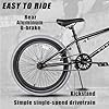 cubsala Freestyle BMX Bike, 20 Inch Kids Bicycle for 7-13 Years Old Kids and Beginner Level Rider, Black with Grey Tires #2